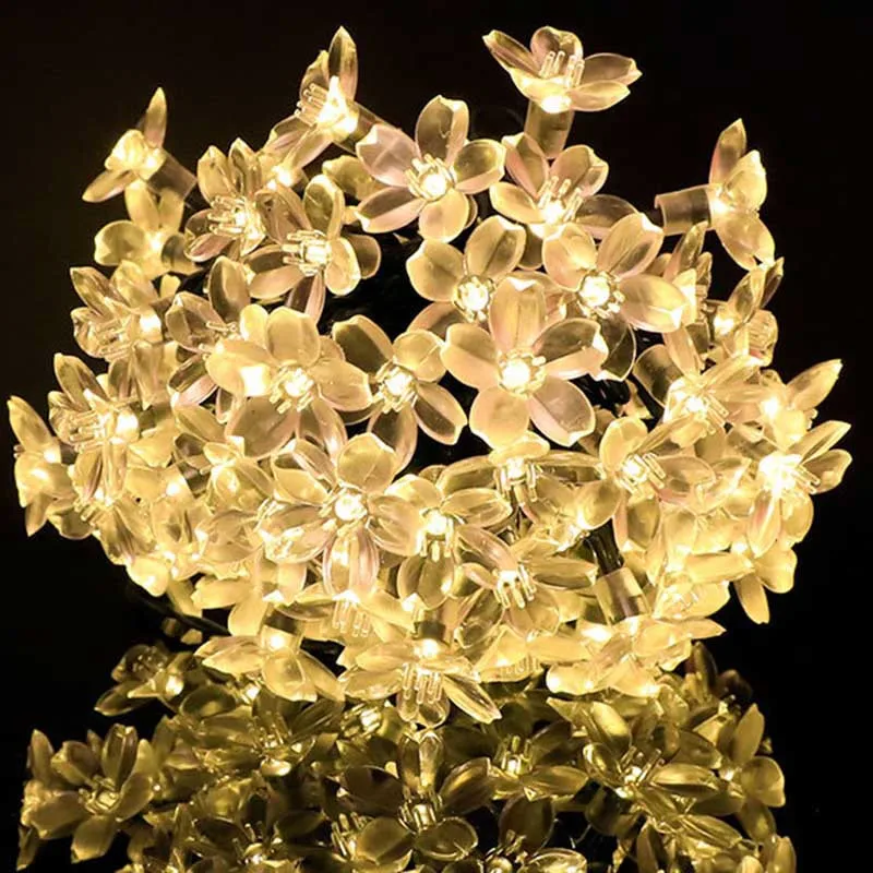 

Leds LOTUS Garland Light Solar String Lights FLOWER Outdoor Garden Waterproof Led Fairy Light for Wedding Lamp Christmas YK07