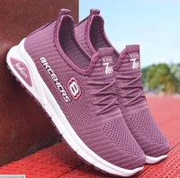 2020 new spring sports shoes womens fashion lace up flying woven womens shoes casual shoes running shoes middle aged shoes