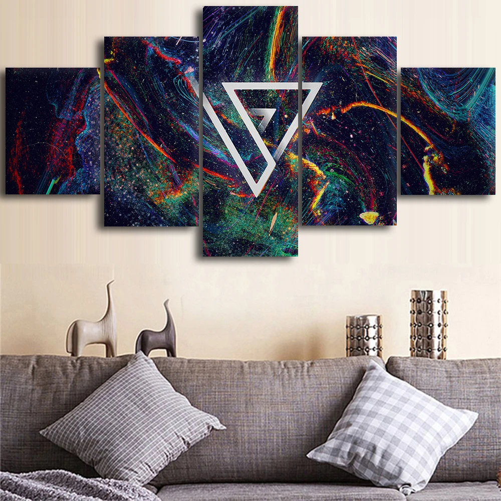 

Canvas HD Prints Framework 5 Pieces Abstract Color Symbol Paintings Home Room Art Decor Posters Modular Decor