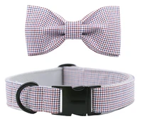 chrismas dog or cat collar or leash with bows grey dots design with cotton webbing
