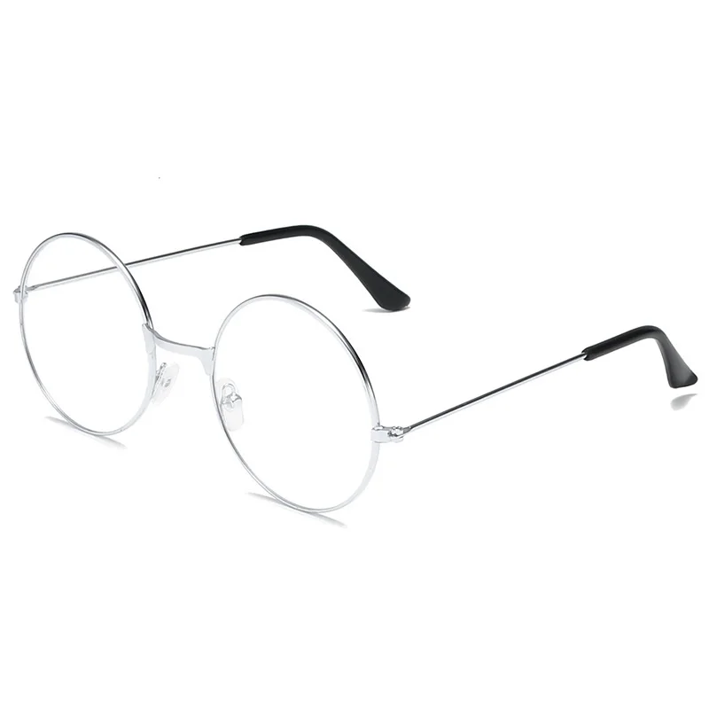 

Retro Vintage Round Metal Personality College Style Clear Lens Eye Glasses Protection Women/Men Glasses Frame Flat Mirror