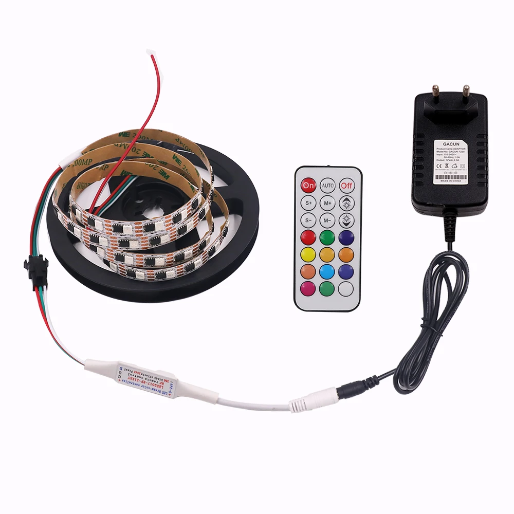 RGB светильник Светодиодная Водонепроницаемая с пультом ДУ 5050 пикселей 1/2/3/4/5 м 12 В