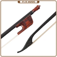 baroque style 44 violin fiddle bow carbon fiber round stick snakewood frog white horsehair well balanced