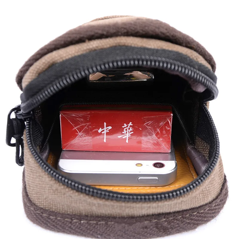 Мужская холщовая поясная сумка BISI GORO модная на пояс с буквенным принтом для