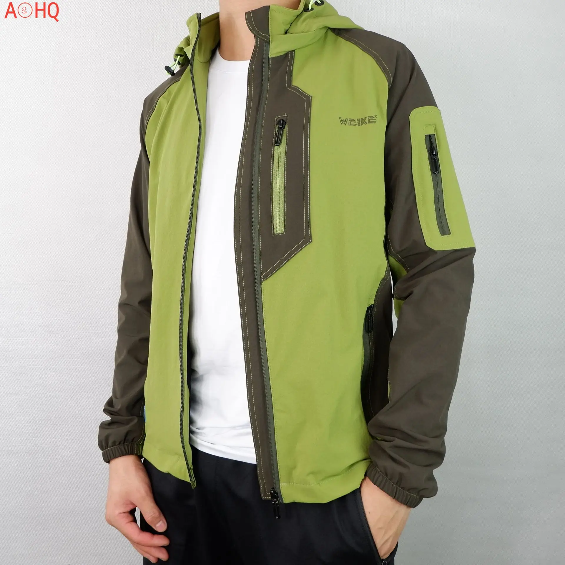 

Outdoor Jacket Men Autumn Waterproof Hooded Jacket Trekking Camping Jacket Men Outwear Coat Slim Type Patchwork Color Fashion