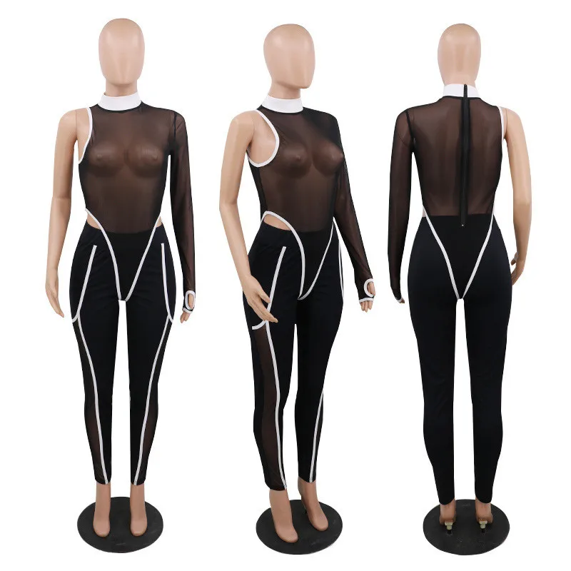 Женский облегающий костюм из двух предметов в стиле пэчворк топ с длинными