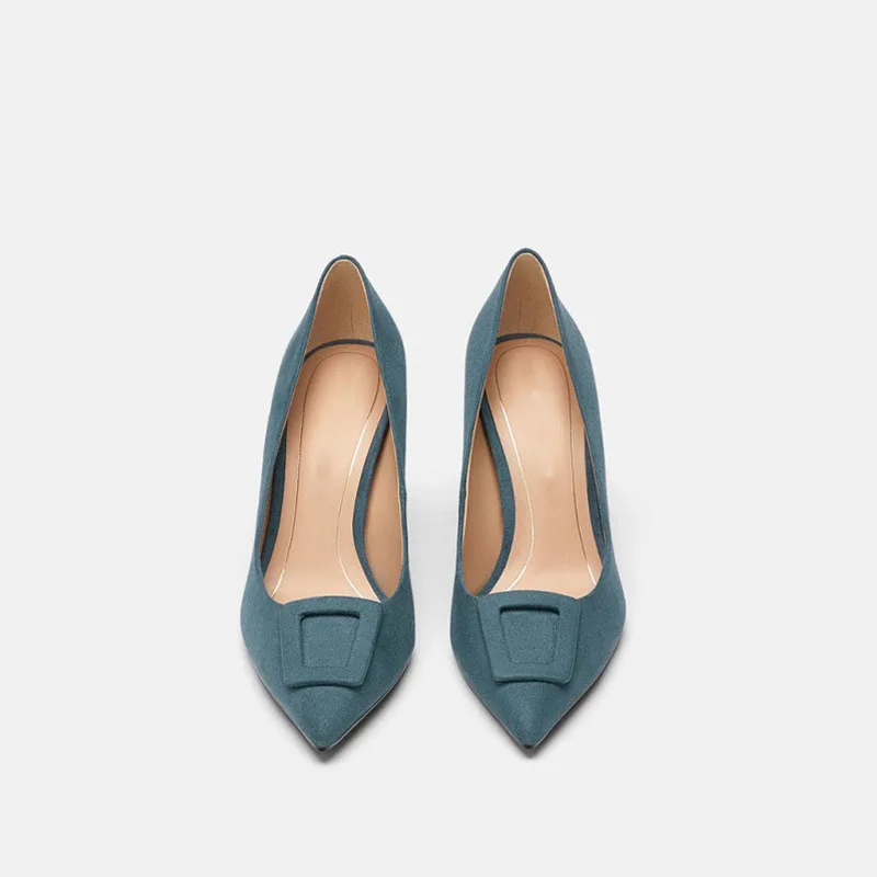 Туфли лодочки KATELVADI женские высокий каблук 8 см пикантная Свадебная обувь синие