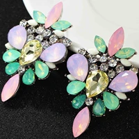 yayi jewelry fashion boho multi glass crystal rhinestone dangle women ancient gold color wear ear band long tassel earrings