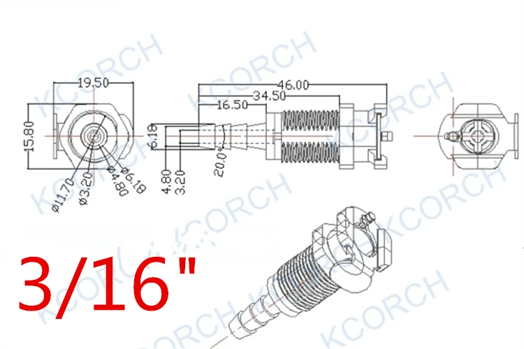 1/8 ”1/4” 3/16 ”5/16” 3/8 ”CPC соединитель Женский БЫСТРОРАЗЪЕМНАЯ трубчатая муфта через стену розетка с клапаном