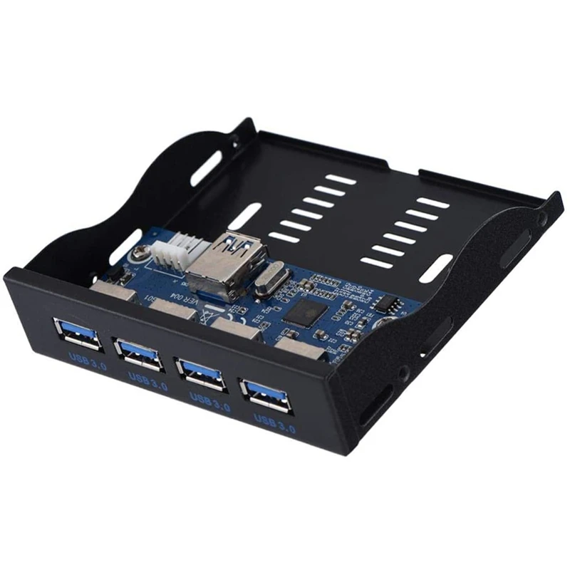 

USB3.0 Floppy Front Panel 4-Port Front Panel for 3.5inch Floppy Bay 19 Pin to 4 Ports USB3.0 HUB Expansion Card