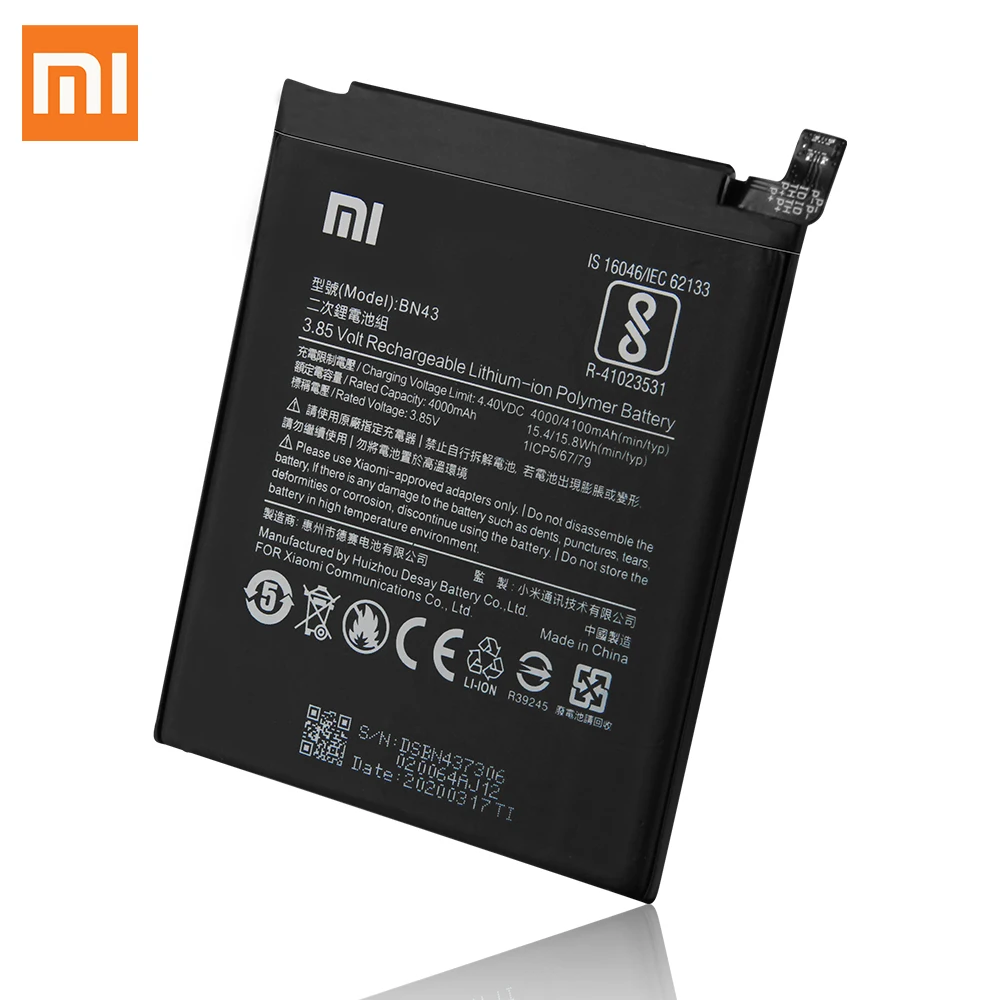 Оригинальный аккумулятор XiaoMi BN43 для Xiaomi Redmi Note 4X Snapdragon 625 Note4X 3G стандартная