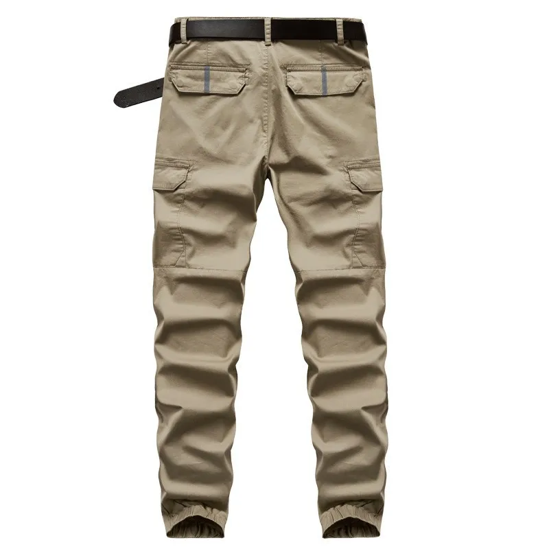 2021 новые мужские Мульти-Карманы Грузовые Штаны с эластичной резинкой на талии