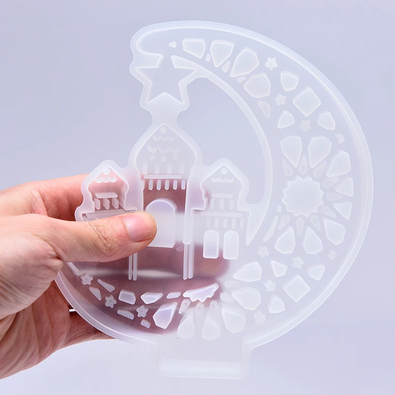 

DIY Mould Moon Castle Ghost Cat Star Ribbon Display Mold Ornament Silicone Mold