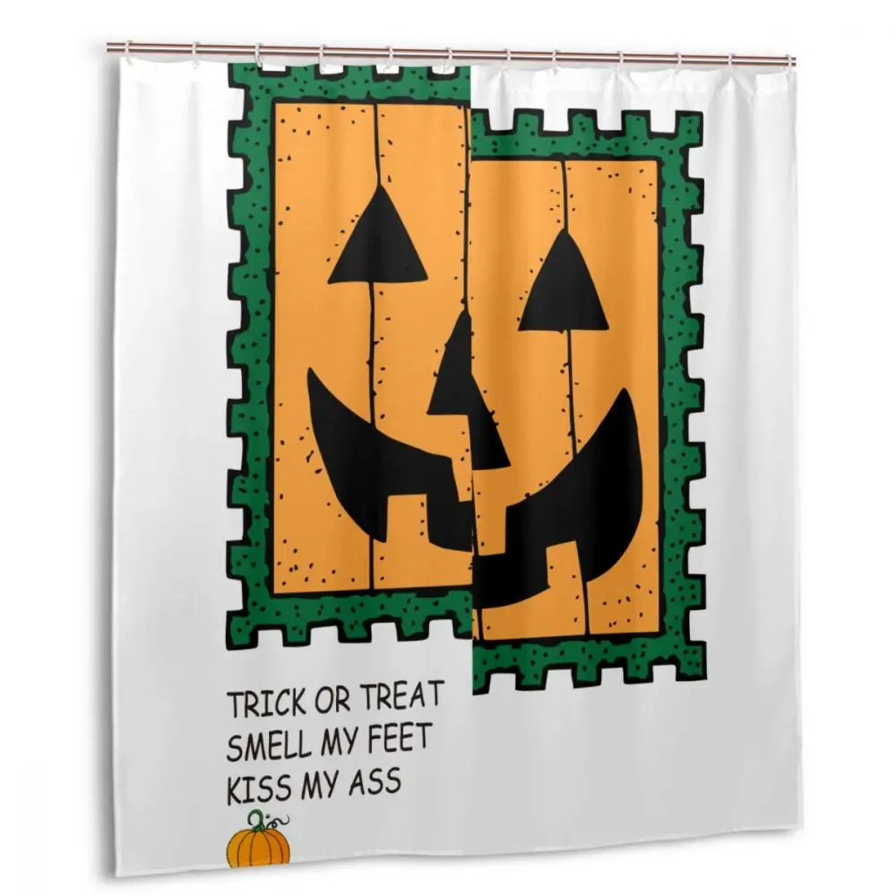 Очарование дома Хэллоуин Тыква Лицо трюк или лечения Поцелуй Мой задник