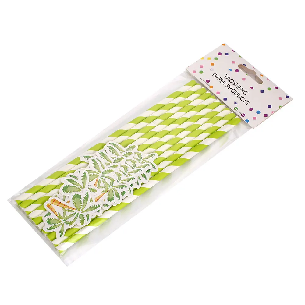 Соломинка для питья одноразовая соломинка детей тропические растения 10 шт.