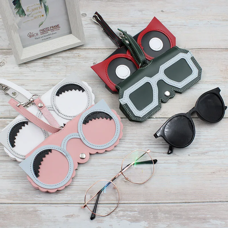 Чехол для очков из ПУ кожи с мультяшным рисунком аксессуары милая защитная сумка