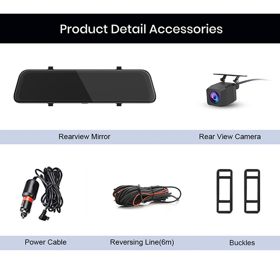 QUIDUX 12 дюймовый автомобильный Зеркало заднего вида DVR 2K Разрешение Dash cam Hisilicon