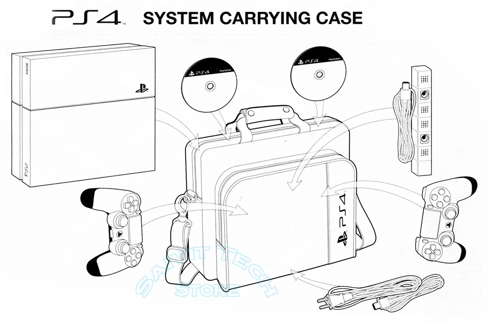 PS4/тонкий дорожный вместительный чехол для консоли Защитная сумка хранения