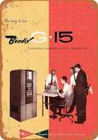 1955 bendix g 15 digital computer metal tin sign retro vintage sign for home and bar wall decor 20x30cm