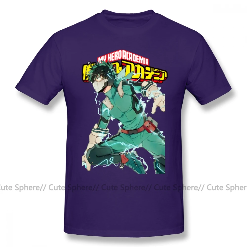 Deku футболка Deku с полным воротником, футболка My Hero Academy, потрясающая Базовая футболка, футболка из 100 хлопка с принтом XXX Man, футболка - Цвет: Purple