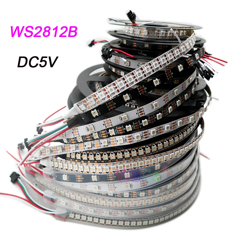 

1m/2m/3m/4m/5m WS2812B Smart LED Strip DC5V 30/60/74/96/100/144 leds/m WS2812 IC WS2812B/M pixels Lamp Tape IP30/IP65/IP67