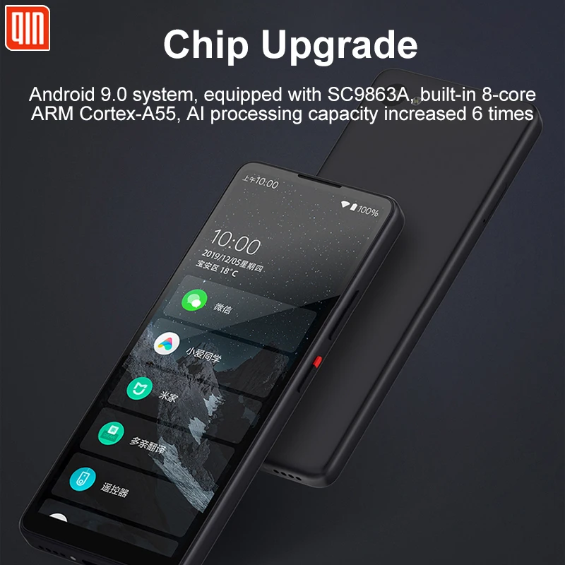 qin 2 pro full screen phone 4g network with wifi 5 05 inch 2100mah andriod 9 0 sc9863a octa core feature qin 2pro free global shipping