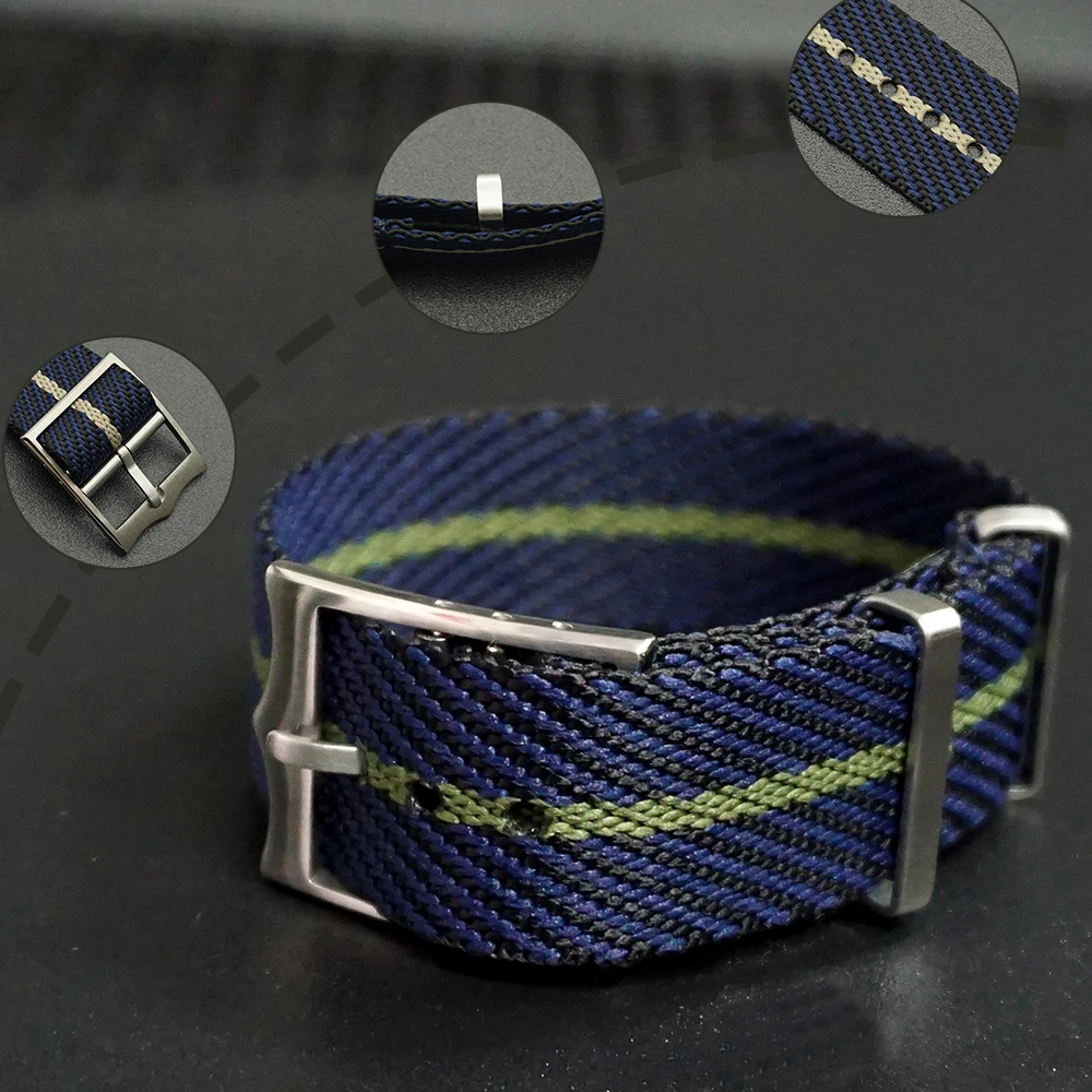 New Design Nato French Troops Parachute Bag For Tudor Black Bay Watch Strap Nylon Nato Strap 20mm 22mm For Brand Military Watch