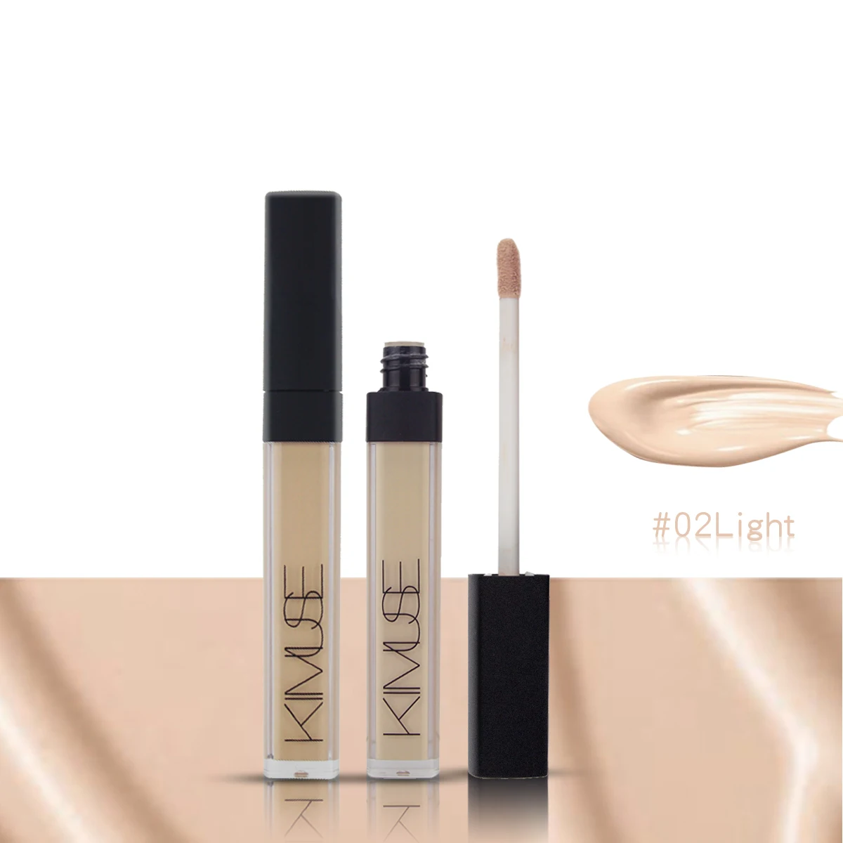 02 Light KIMUSE, 6 цветов, консилер для макияжа, жидкий консилер, удобный Профессиональный консилер для глаз, крем, новинка,, кисти для макияжа, основа - Цвет: 02 Light