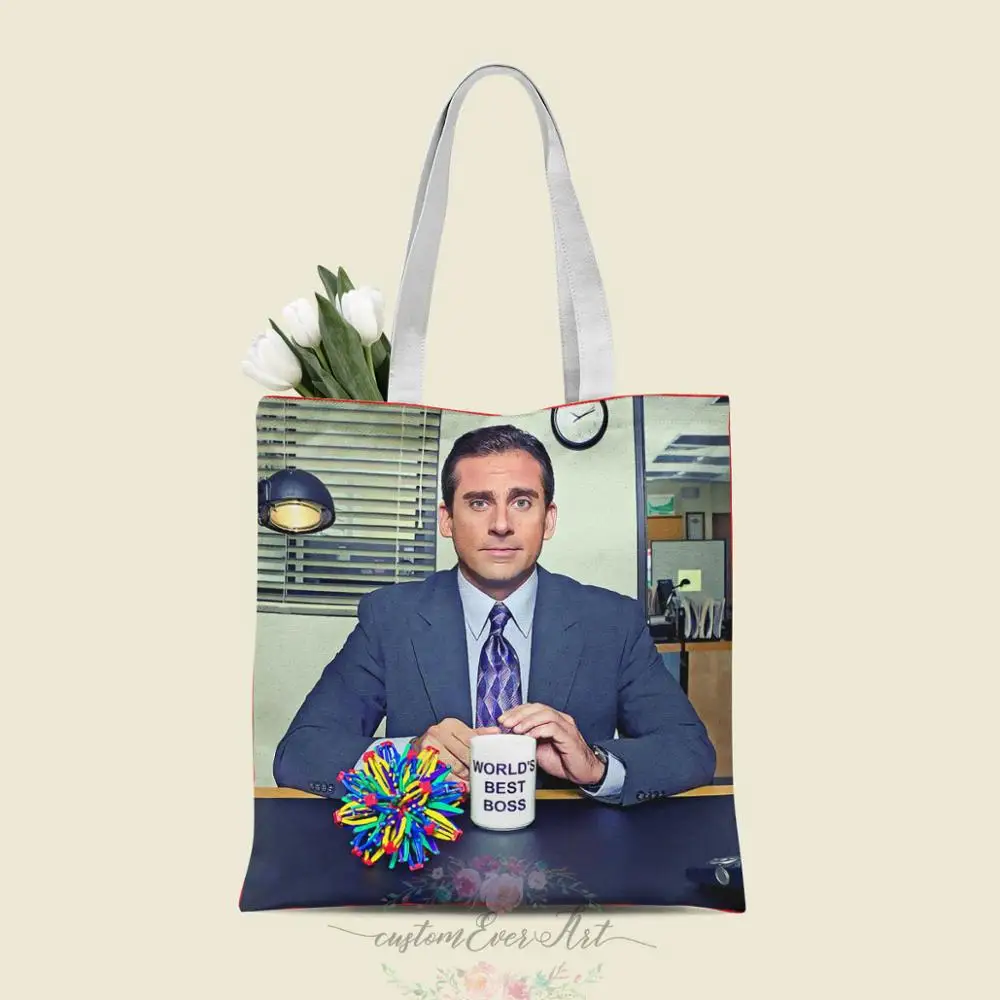 Сумка тоут с изображением лучшего в мире босса Майкла Скотта Брезентовая сумка
