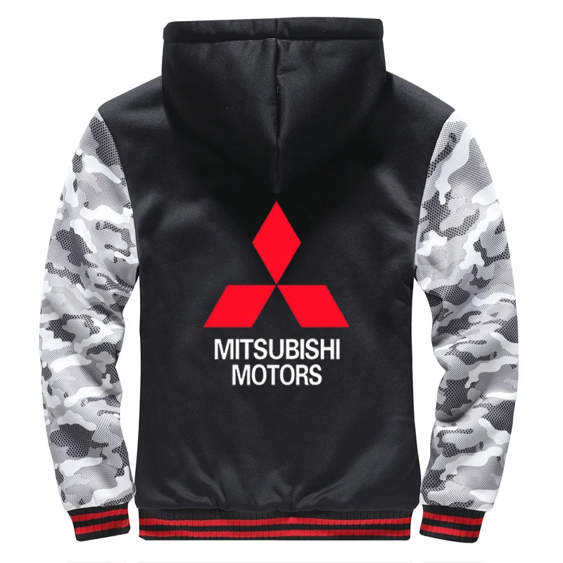 

New Mitsubishi Motors Mens Winter Zipper Hoodies Fashion Casual Jacket Sweatshirts Hooded Sportswear Thicken Warm Outwear Male