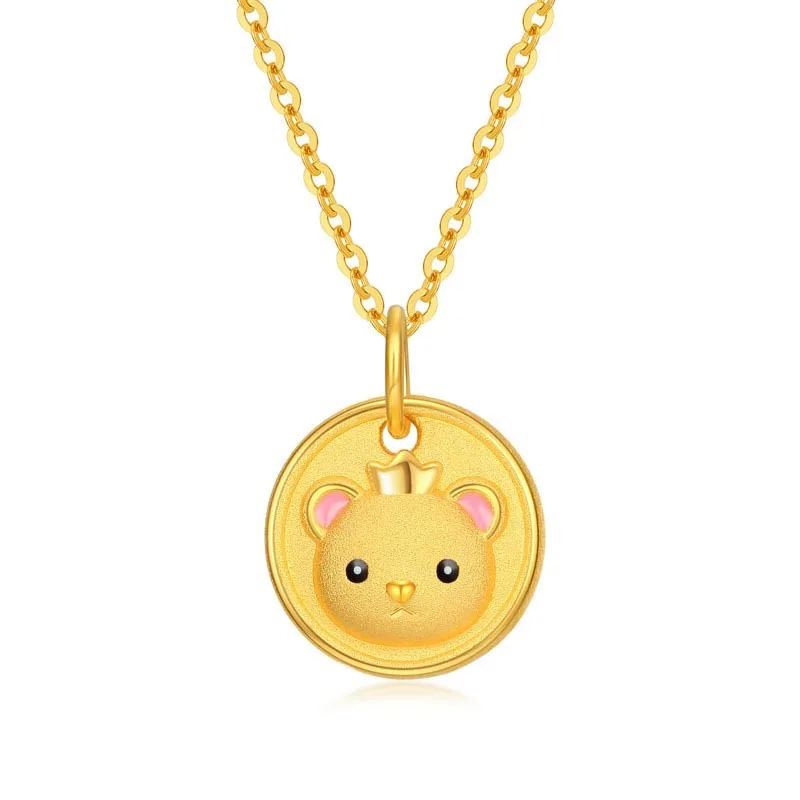 

KOFSAC 259 Sterling Silver Jewelry Bear Pendant Necklaces for women Neck Chain Gold Choker Fashion Female Birthday Present Gift