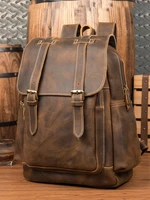 newsbirds new designer leather backpack for men 15 inch laptop bag travel bagpack for man large capacity mens daypack retro