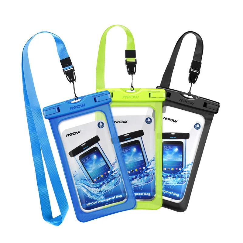 black green blue 3 шт./лот Mpow 6,5 дюймов IPX8 водонепроницаемый чехол Универсальный чехол для телефона для плавания и фотосъемки под водой для Xiaomi 8 iPhone X Xs Max - Цвет: black green blue
