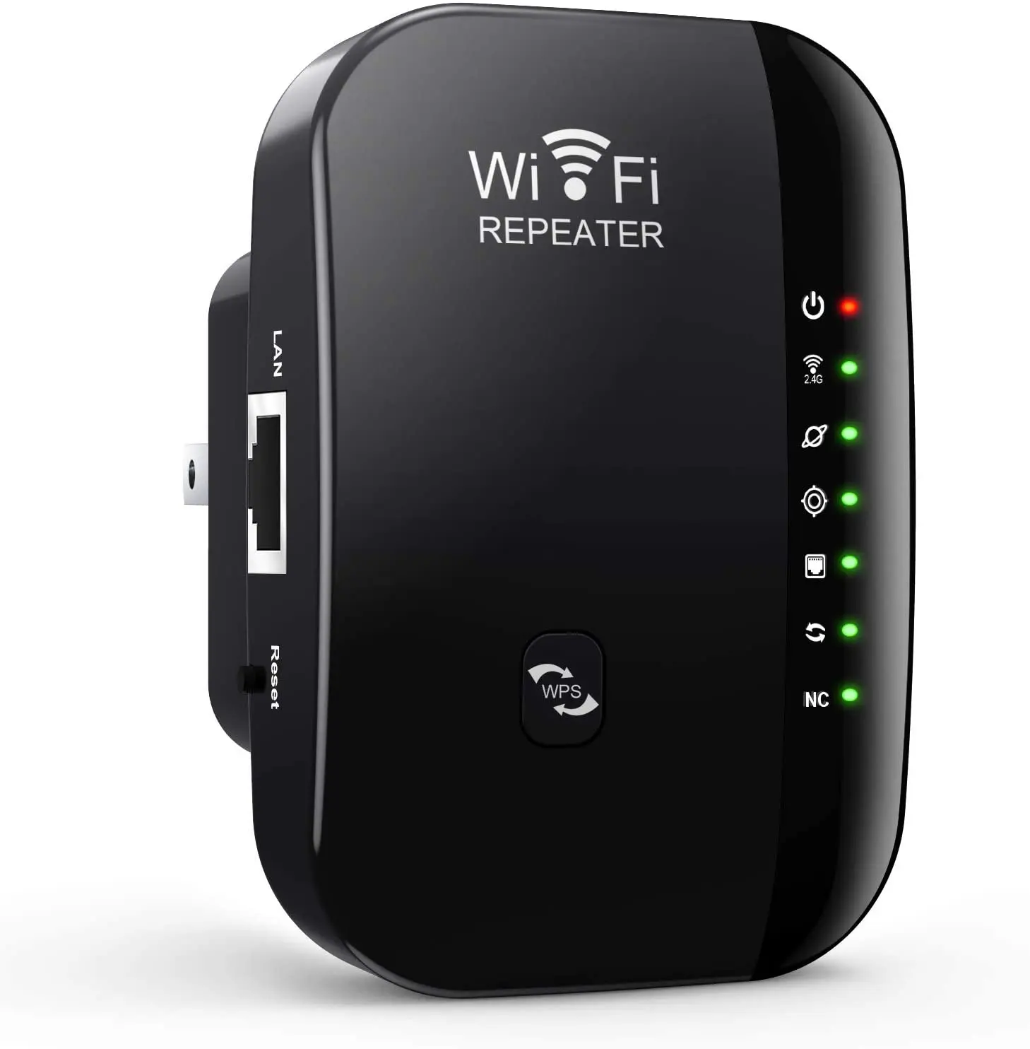 

WiFi Extender Signal Booster WiFi Range Extender 300Mbps Repeater Black White 2.4G Network with Integrated Antennas LAN Port