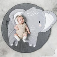 nordic decor cartoon elephant pattern baby play mat pad cotton newborn crawling blanket carpet rug decor for kids room nursery