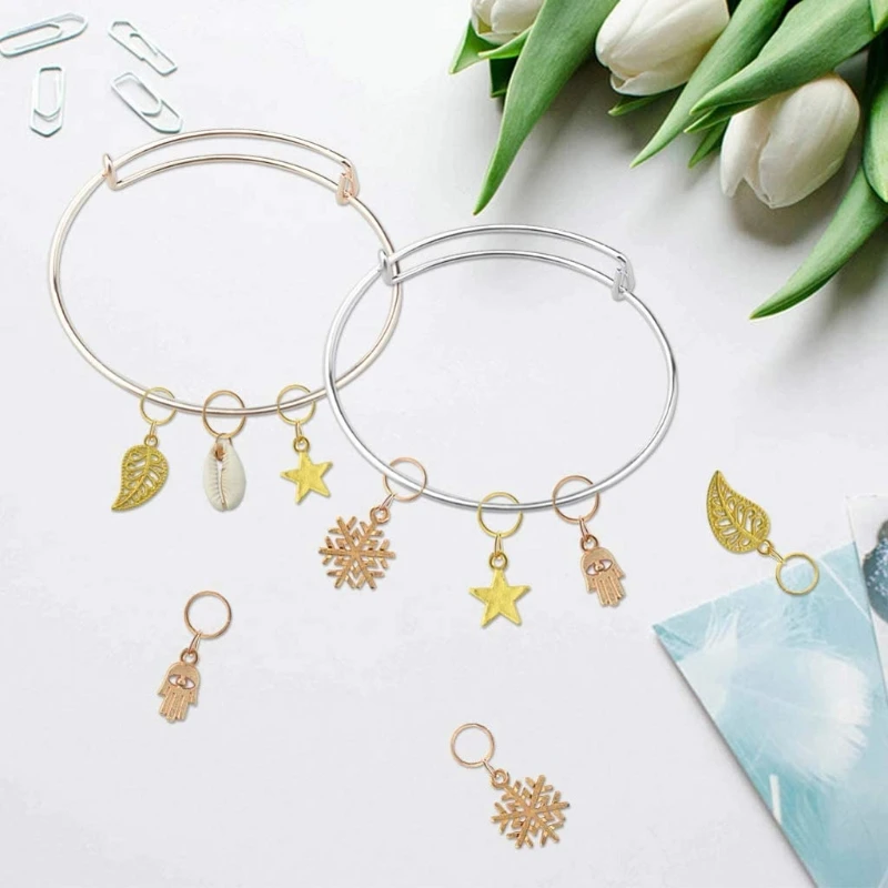 

60Pcs DIY Expandable Bracelets Adjustable Wire Bracelets Blank Beading Bangles