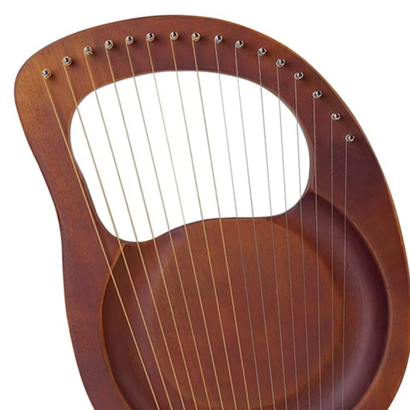 Lyre Harp 16 String Heptachord Solid Wood Mahogany with Tuning Wrench for Music Lovers Kids Adult | Спорт и развлечения