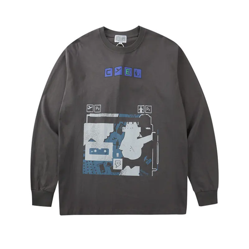 

Chao brand CAV EPMT direct jet long sleeve T-shirt CE C.E direct jet printing long sleeve T-shirt for men and women