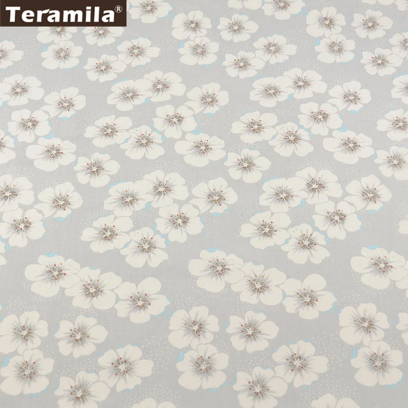 Новости китая цветы сливы конструкции 100% светло серый хлопок Ткань твил Жир