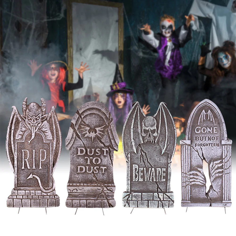 

Indoor Outdoor Haunted House Yard Realistic Horror Trick Tombstones Party Halloween Decoration Props Durable Foam Graveyard