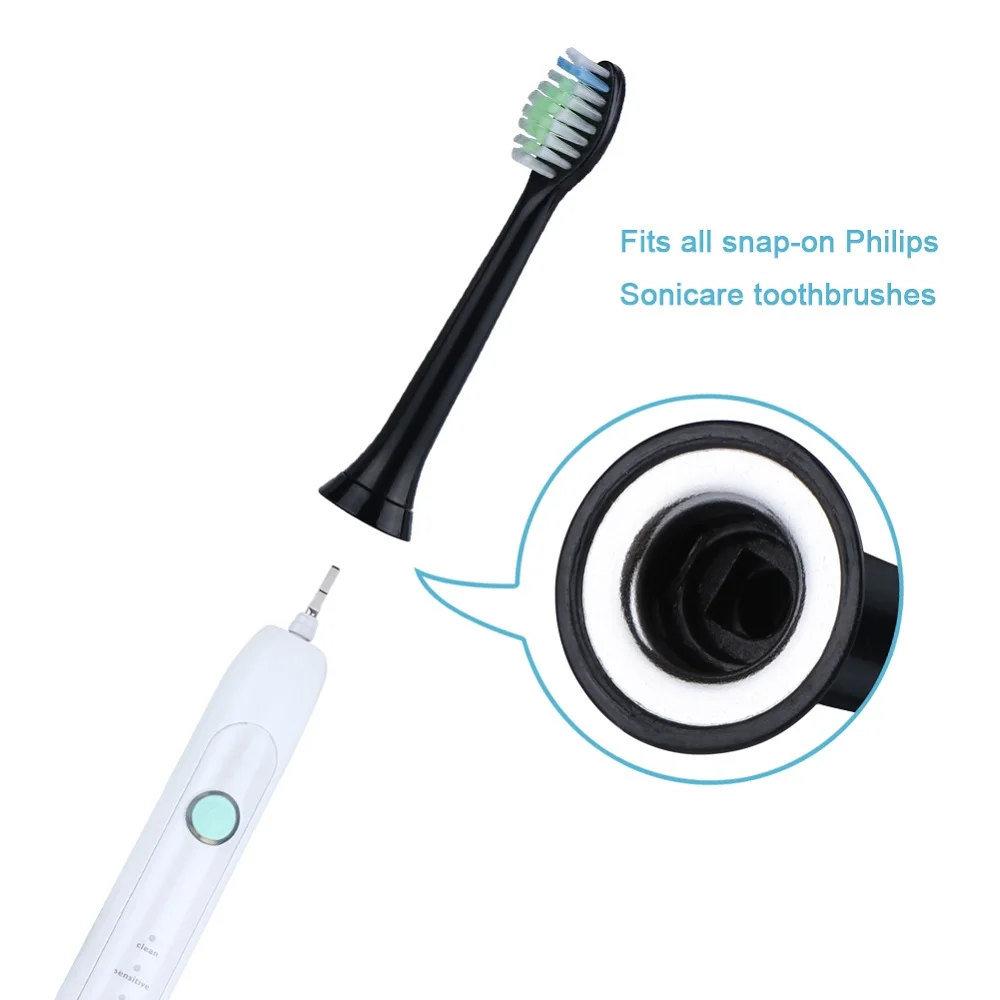 32 шт сменные насадки для зубных щеток Philips Sonicare DiamondClean, черные насадки для зубных щеток Philips HX6064/33 Phillips