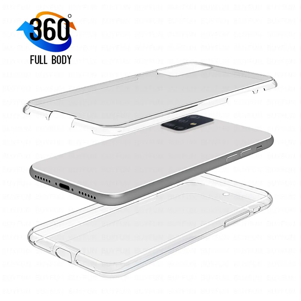 360 полный прозрачный чехол для Samsung Галактики a51 a71 a31 a21s a41 A11 a7 a30 a10 s a20s a20 e a70 мягкий