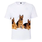Футболки с персонализированным 3D принтом, футболки для мужчин и женщин, милая Одежда для собак, лето 2021, модные футболки для немецкой овчарки