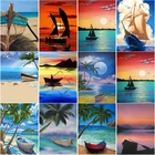 Алмазная живопись 5D сделай сам, картина с полными квадратными и круглыми стразами, вышивка крестиком, с изображением лодки, украшение для дома, подарок