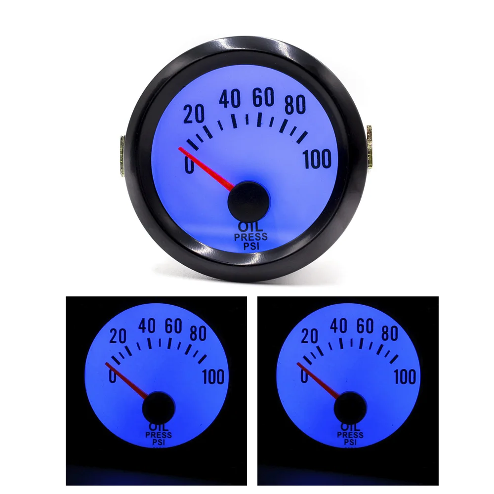 

2" 52mm Oil Pressure Gauge Universal 0~100 C Auto Oil Pressure Gauge Blue Led Car Meter