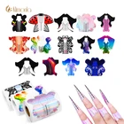 Форма для ногтей цветная, Типсы для нейл-арта 100 шт., наклейка для наращивания, трафареты, инструменты для маникюра, французский, акрил, УФ-гель