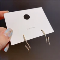 new korean sweet crystal bowknot rhinestone geometric drop earrings for women students elegant party brinco jewelry gift