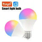 Умная лампа Светодиодная Tuya Zigbee, приглушаемая лампа с Wi-Fi, 9 Вт, E27, B22, RGB, с управлением через приложение Smart Life, голосовым управлением, для Google Home, Alexa