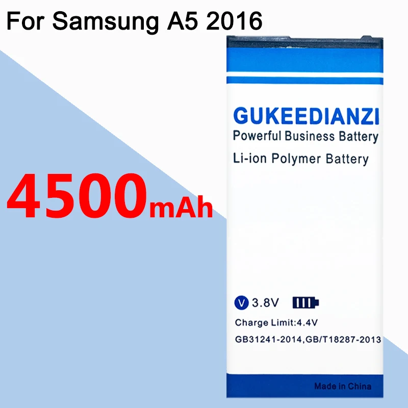 GUKEEDIANZI, EB-BA510ABE, 4500 мА/ч, аккумулятор для телефона samsung GALAXY A5, Edition, A510 SM, A510F, A5100, сменная батарея для мобильного телефона
