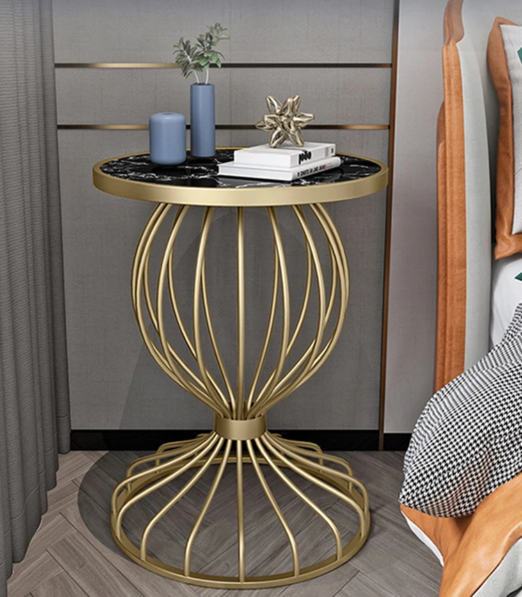 

Living Room Marble Iron Art Small Coffee Table Sofa Side Table Corner Table Study Bedroom Bedside Small Round Table Side Table